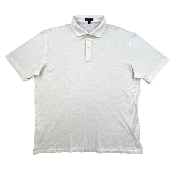 Peter Millar Crown Crafted Journeyman Polo Shirt Mens L White Pima Cotton Soft - Picture 2 of 10